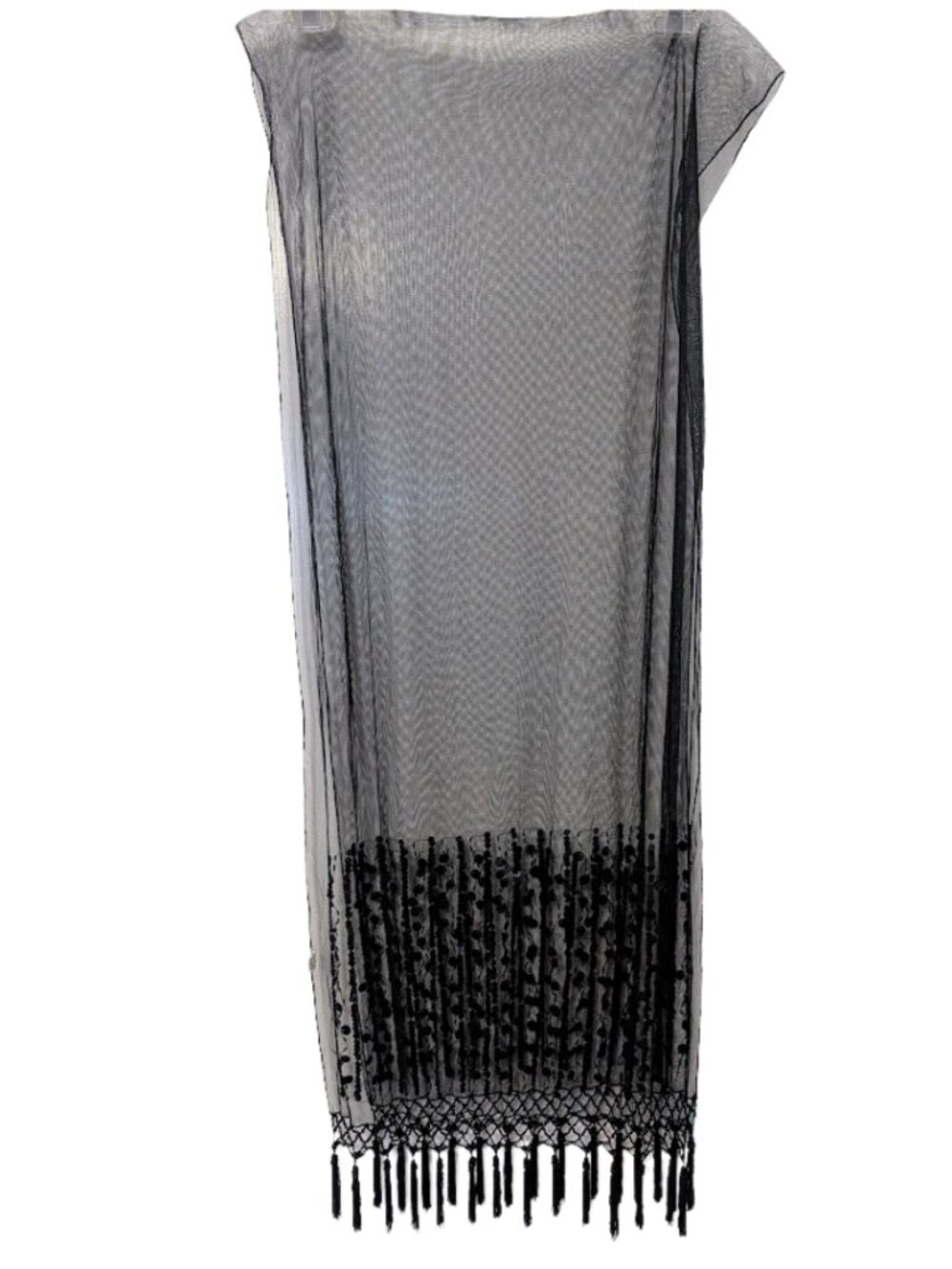 Black mesh and sequin scarf wrap NWT